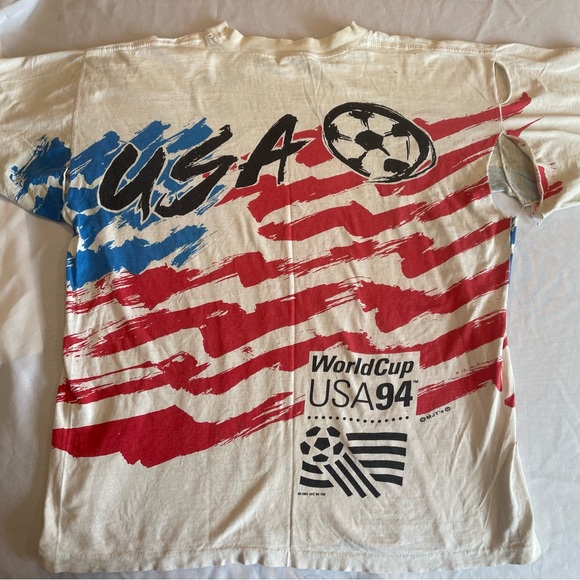 USA 1994 World Cup T Shirt Ritz Red White Blue Vintage Size Large MJT’s As Is - Picture 2 of 12